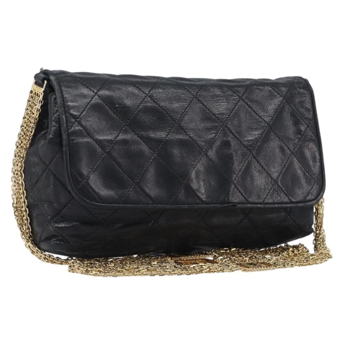 CHANEL CC Matelasse Lamb Skin Shoulder Bag Black Gold: CHANEL CC Matelasse Lamb Skin Shoulder Bag Black Gold Classic CHANEL Matelasse chain shoulder bag in black lamb skin with gold-tone CC detailing. Made in Italy for women, this shoulder bag includes on