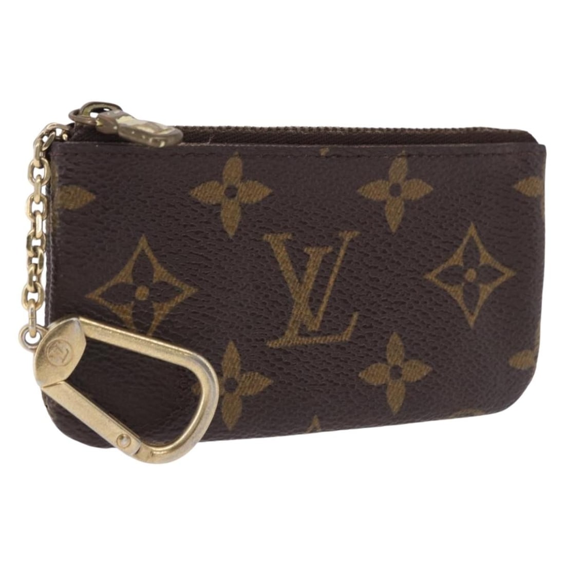 Louis Vuitton M62650 Monogram Canvas Coin Purse Pochette Cles: Louis Vuitton M62650 Monogram Canvas Coin Purse Pochette Cles Louis Vuitton Monogram Pochette Cles coin purse in monogram canvas, made in Spain. This compact women's accessory shows heavy signs of use