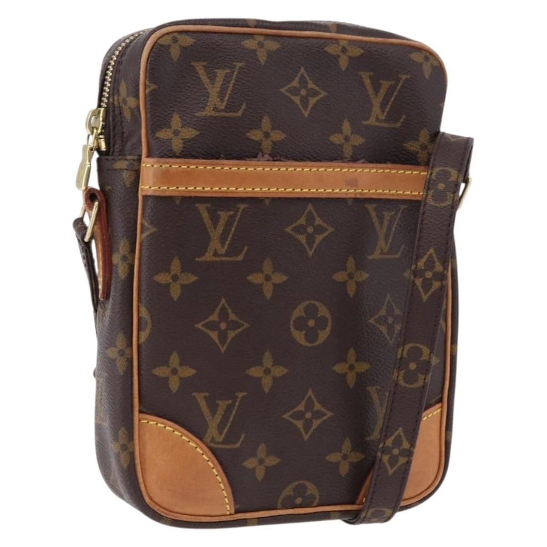 Louis Vuitton M45266 Danube Monogram Canvas Shoulder Bag: Louis Vuitton M45266 Danube Monogram Canvas Shoulder Bag Louis Vuitton Danube shoulder bag in Monogram canvas, style number M45266. This women's bag was made in France and shows heavy use, including r
