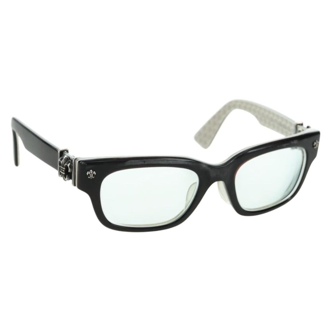 Chrome Hearts BANGADANG II BS Flare black plastic sunglasses: Chrome Hearts BANGADANG II BS Flare black plastic sunglasses Chrome Hearts BS Flare BANGADANG II sunglasses in black plastic, made in Japan. This pair is heavily used with rubbing on the exterior, sli