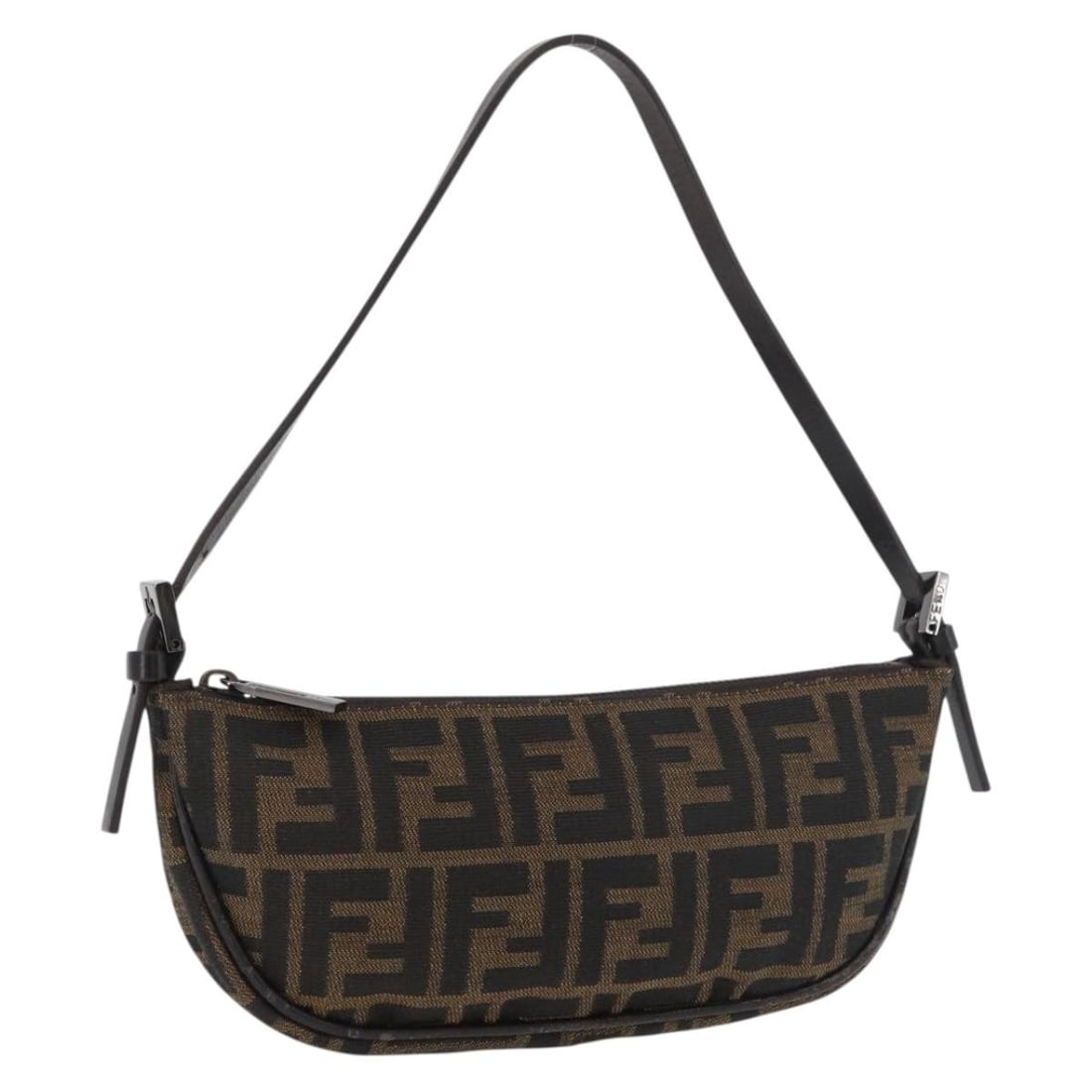 FENDI Zucca Canvas Accessory Pouch Brown Black Italy: FENDI Zucca Canvas Accessory Pouch Brown Black Italy Fendi accessory pouch in Zucca canvas with a brown and black exterior. Made in Italy, this women's pouch measures approximately 24 cm wide, 11 cm h