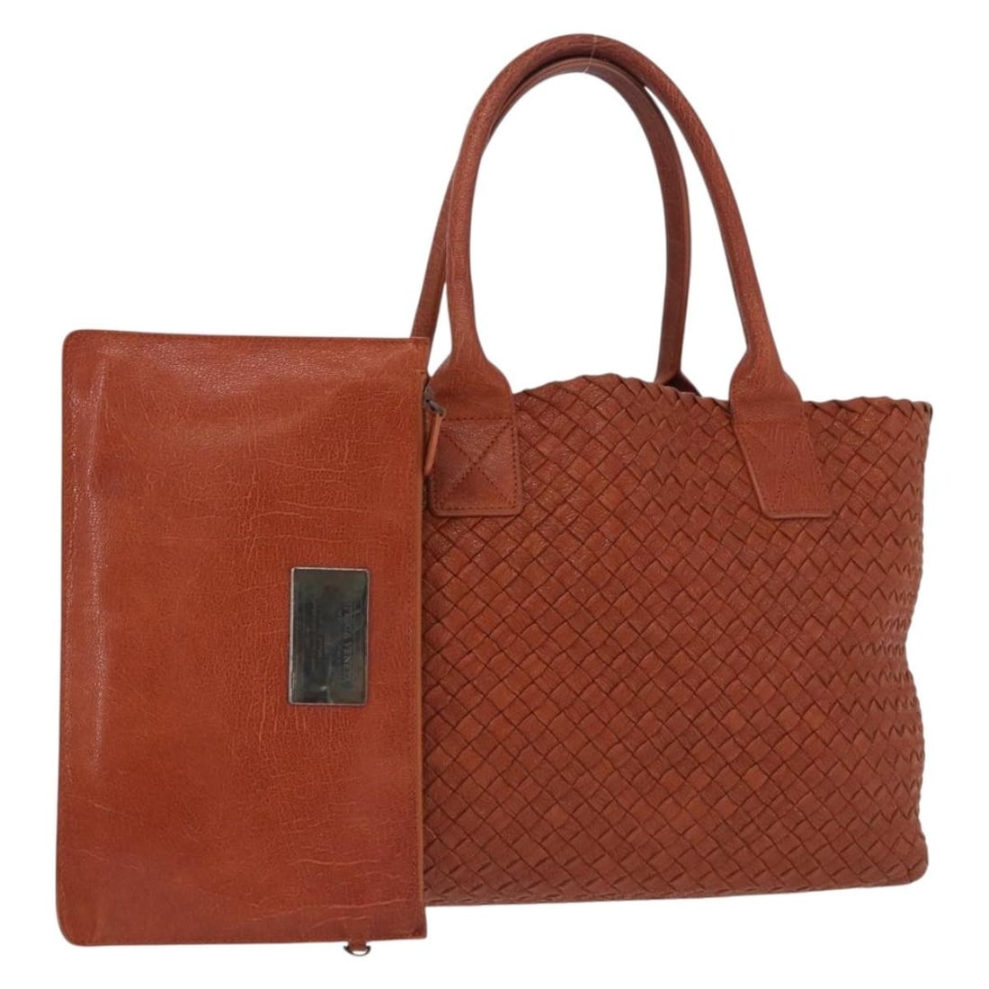 Bottega Veneta Intrecciato Leather Cabas PM Brown Handbag 141498: Bottega Veneta Intrecciato Leather Cabas PM Brown Handbag 141498 Bottega Veneta Intrecciato Cabas PM handbag in brown leather. Made in Italy, this women's handbag includes a dust bag and pouch. Condit
