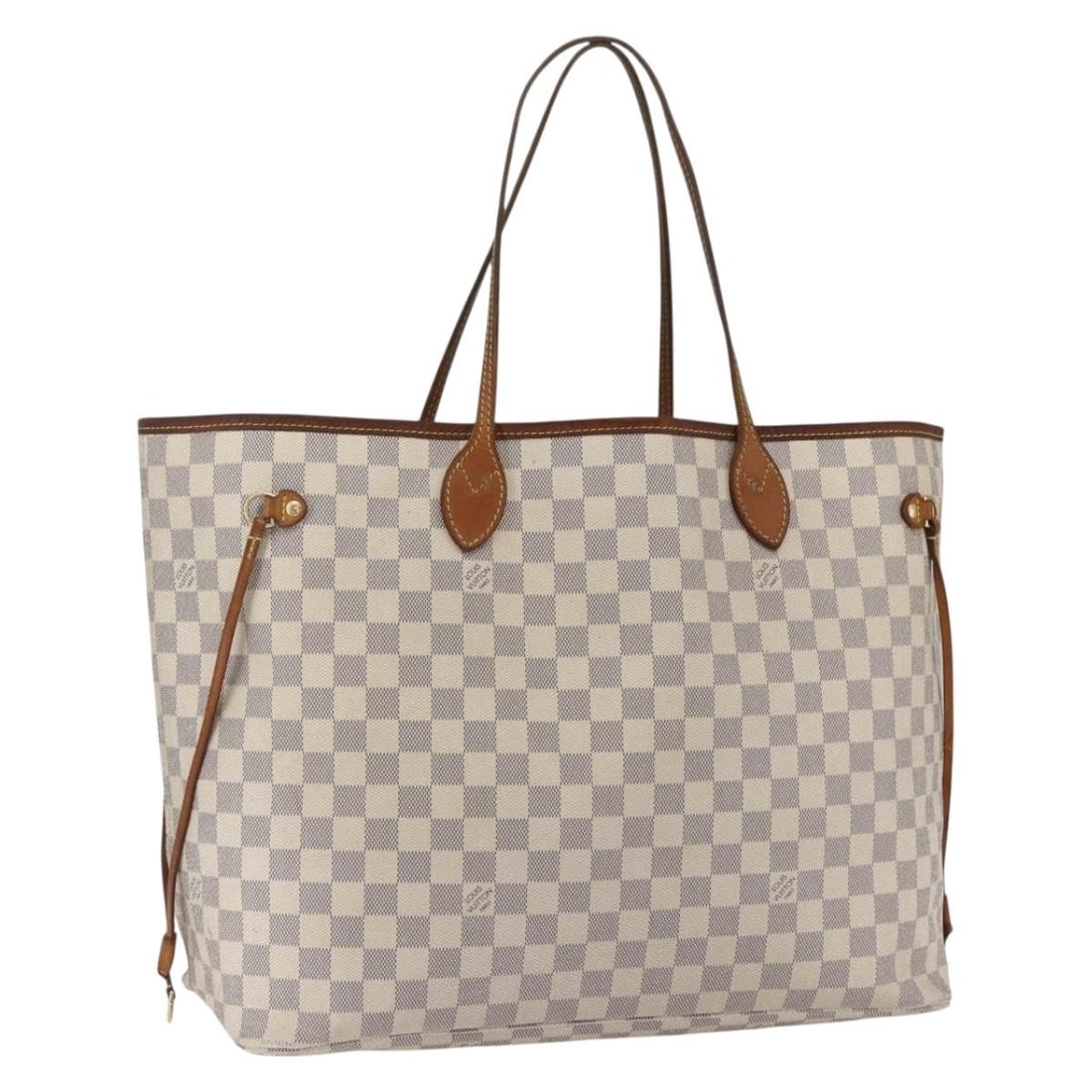 Louis Vuitton Neverfull GM Damier Azur Canvas Tote N41360: Louis Vuitton Neverfull GM Damier Azur Canvas Tote N41360 Louis Vuitton Neverfull GM tote bag in Damier Azur canvas, made in France. This women's tote is a heavily used piece with visible wear through
