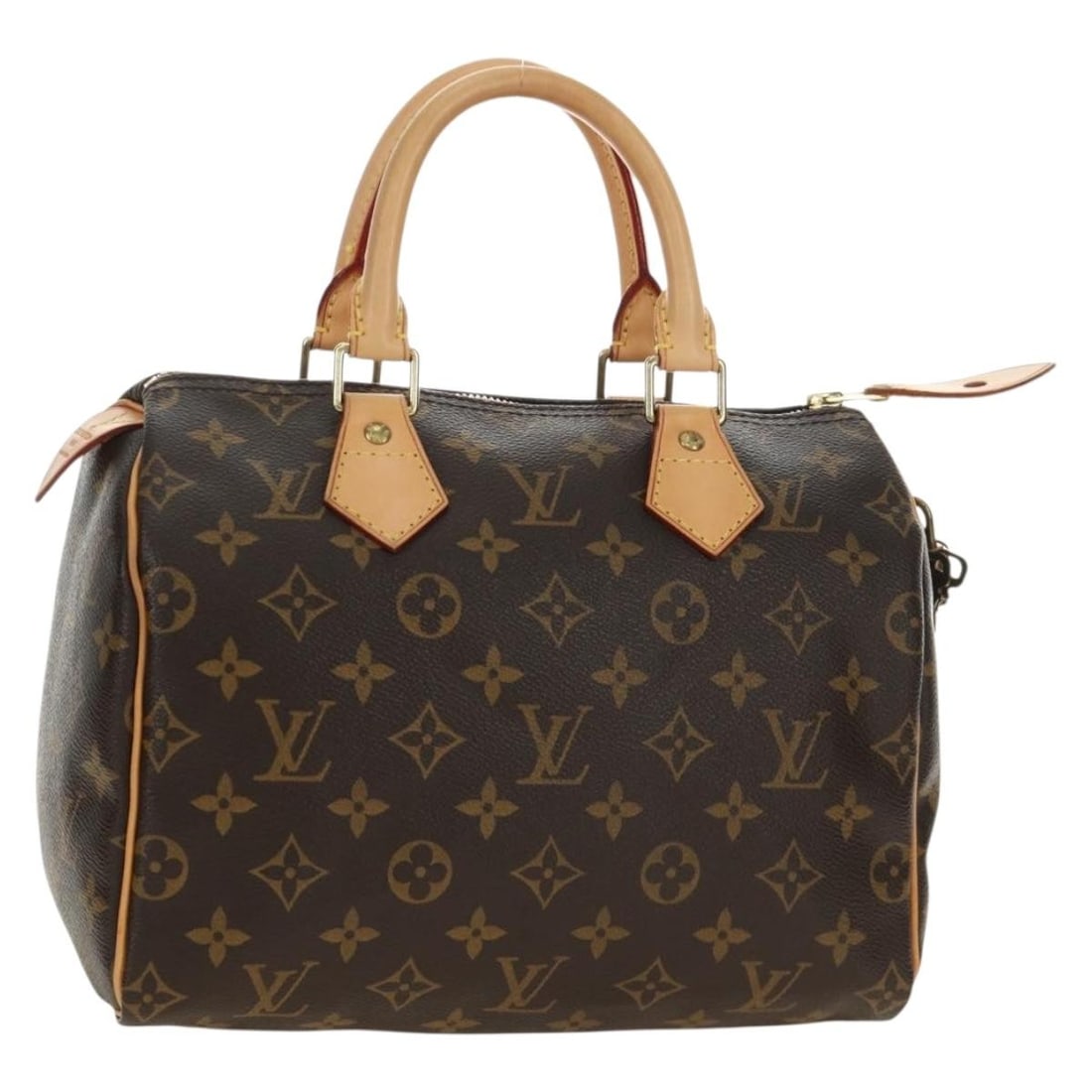 Louis Vuitton M41528 Speedy 25 Monogram Canvas Handbag: Louis Vuitton M41528 Speedy 25 Monogram Canvas Handbag Louis Vuitton Speedy 25 handbag in Monogram canvas. This women's handbag is made in France and includes a dust bag, padlock, and two keys. Condit