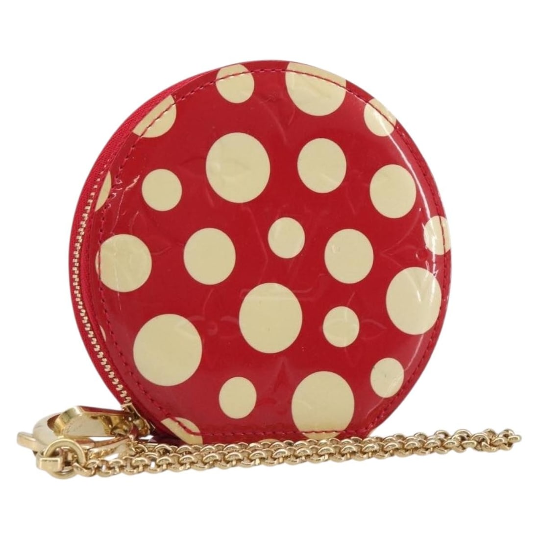 Louis Vuitton M91570 Vernis coin purse red patent leather: Louis Vuitton M91570 Vernis coin purse red patent leather Louis Vuitton Vernis Dot Infinity Porte Monnaie Chapeau coin purse in red patent leather. This compact women's coin purse was made in France a
