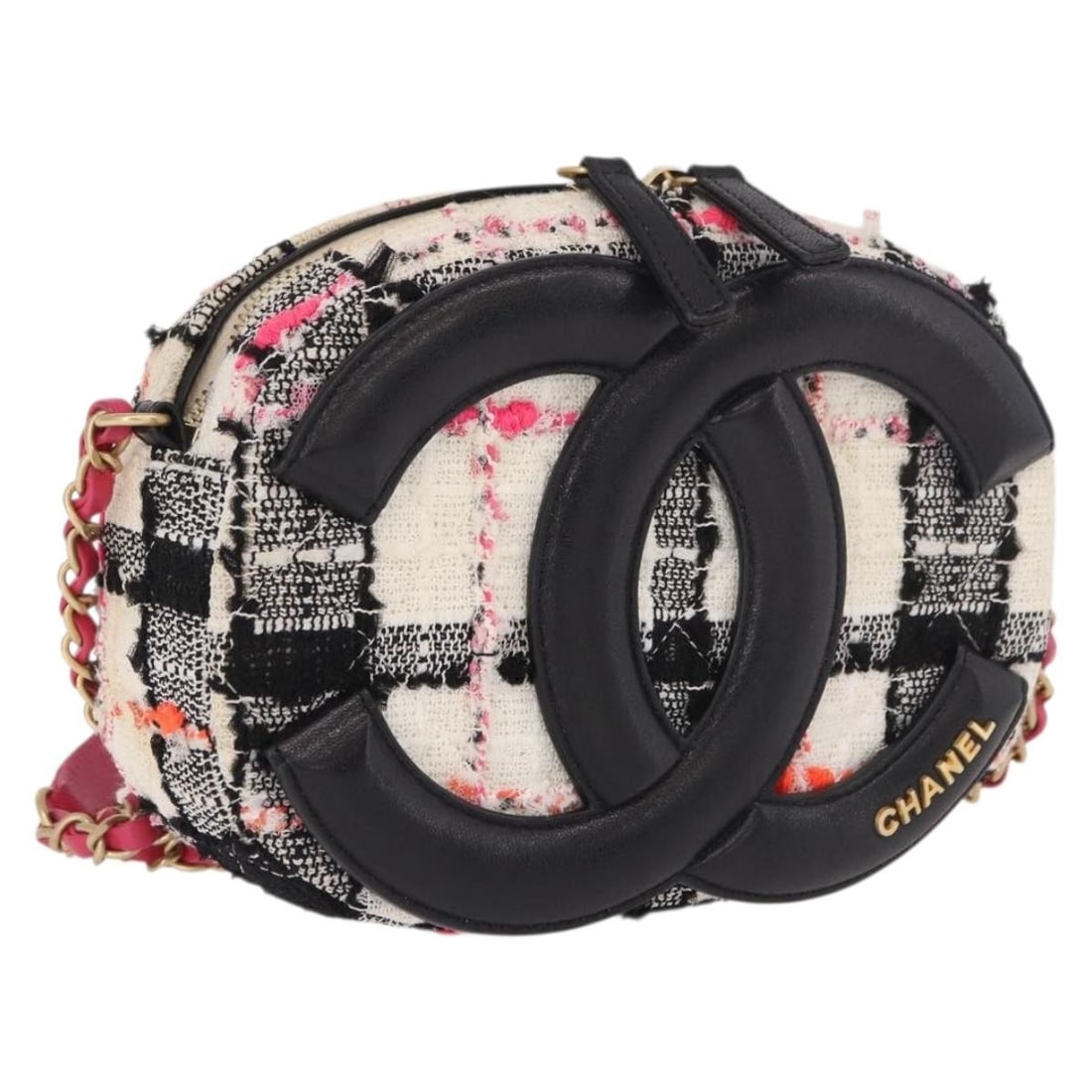 CHANEL Matelasse Tweed Style Cotton Shoulder Bag Multicolor Gold CC: CHANEL Matelasse Tweed Style Cotton Shoulder Bag Multicolor Gold CC Chanel Matelasse chain shoulder bag in multicolor tweed with gold-tone CC detailing. This women's shoulder bag is made in Italy and 