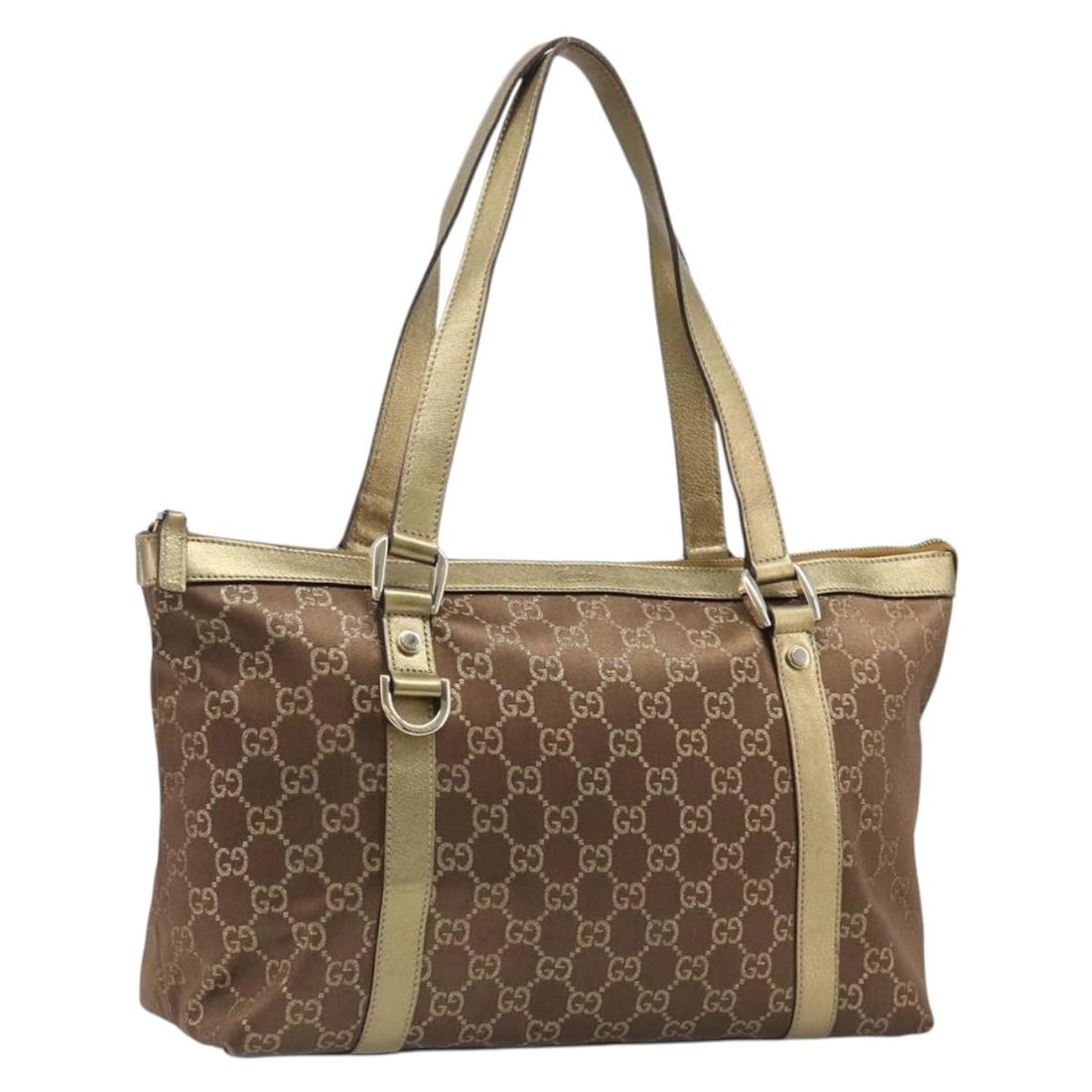Gucci 141470 GG Canvas Handbag Beige Gold with Dust Bag: Gucci 141470 GG Canvas Handbag Beige Gold with Dust Bag Gucci handbag in beige and gold GG canvas with a structured everyday silhouette and included dust bag. Made in Italy, this women's bag shows hea