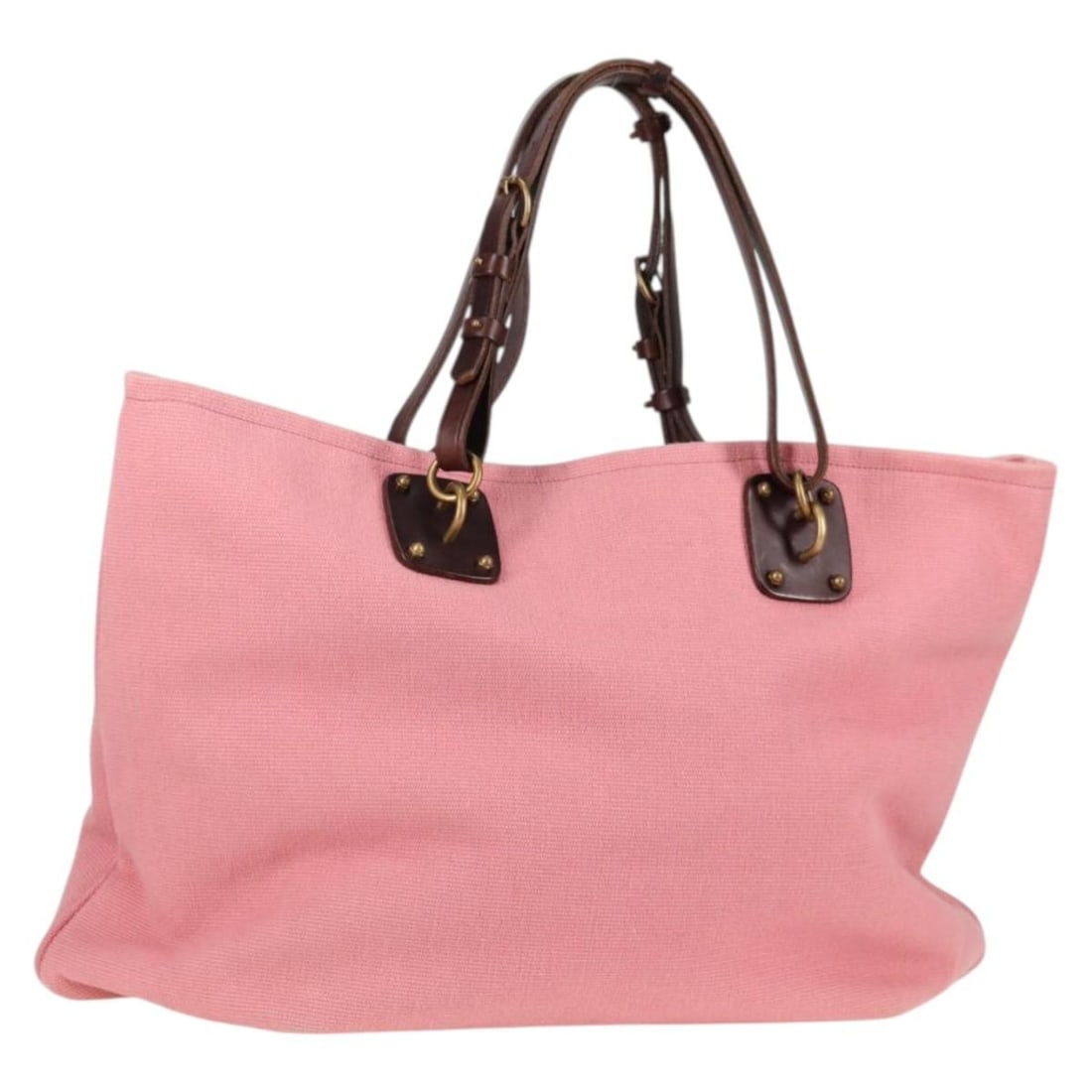 Bottega Veneta Pink Gold Canvas Tote Bag Made in Italy: Bottega Veneta Pink Gold Canvas Tote Bag Made in Italy Authentic Bottega Veneta tote bag in pink and gold canvas, made in Italy. This women's tote shows heavy use, with visible wear throughout includi