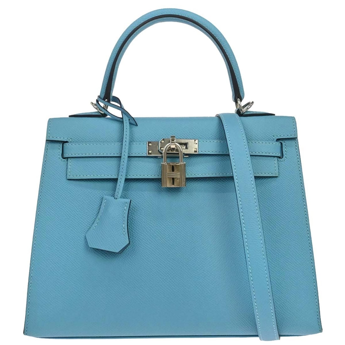 HERMES Kelly 25 Sellier Epsom 2way Top Handle Bag Blue De Nord (1 of 15)