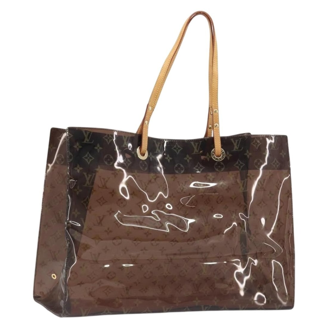 Louis Vuitton M50500 Cabas Cruise Monogram Vinyl Tote Bag: Louis Vuitton M50500 Cabas Cruise Monogram Vinyl Tote Bag Louis Vuitton Monogram Vinyl Cabas Cruise tote bag in vinyl and monogram canvas. This women's tote is made in Spain and includes a dust bag. C