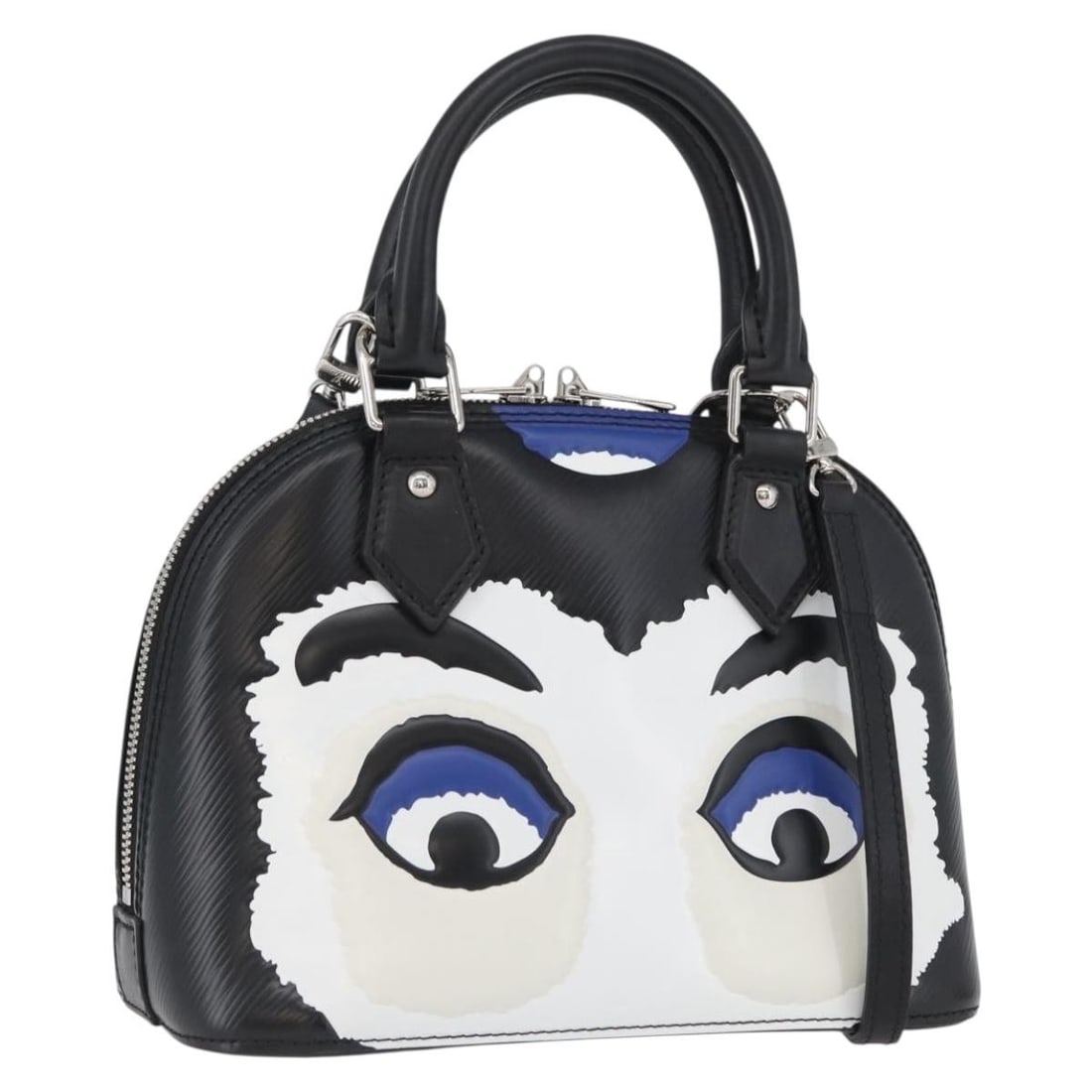 Louis Vuitton M43506 Alma BB Epi Leather 2way Hand Bag Black: Louis Vuitton M43506 Alma BB Epi Leather 2way Hand Bag Black Louis Vuitton Alma BB handbag in black Epi leather, made in France. This women's hand bag comes with a shoulder strap and dust bag, and is 