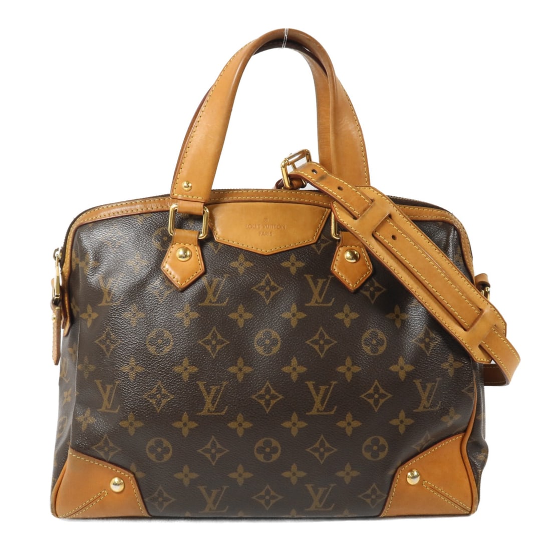 Louis Vuitton Retiro PM M40325 Monogram 2 Way Shoulder Bag: Louis Vuitton Retiro PM M40325 Monogram 2 Way Shoulder Bag Louis Vuitton Retiro PM 2-way shoulder bag in brown Monogram PVC coated canvas. This women's bag features dual carry options with top handles