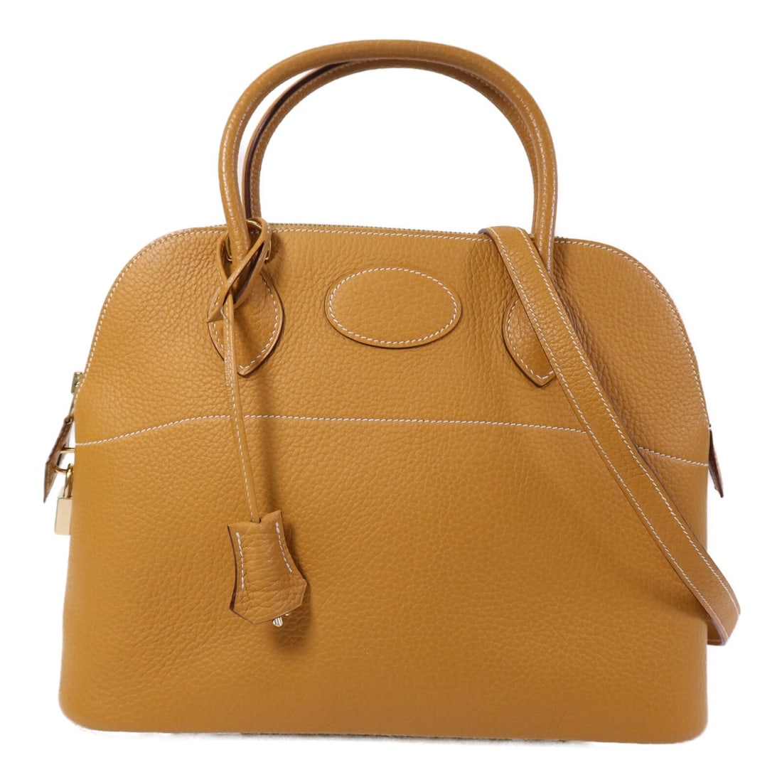 Hermes Bolide 31 Togo Calfskin 2 Way Shoulder Bag Gold GHW: Hermes Bolide 31 Togo Calfskin 2 Way Shoulder Bag Gold GHW Hermes Bolide 31 2 Way Shoulder Bag in Togo leather and calfskin (cowhide), presented in Gold x Gold x Caramel. It features a shoulder strap,