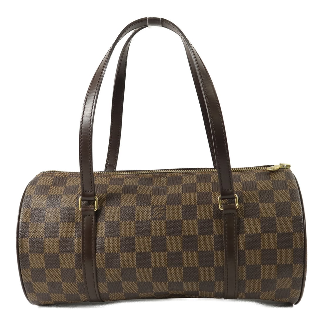 Louis Vuitton Papillon GM Damier Ebene Brown Shoulder Bag: Louis Vuitton Papillon GM Damier Ebene Brown Shoulder Bag Louis Vuitton Papillon GM shoulder bag in Damier Ebene brown PVC coated canvas. This women's bag features a structured cylindrical silhouette 