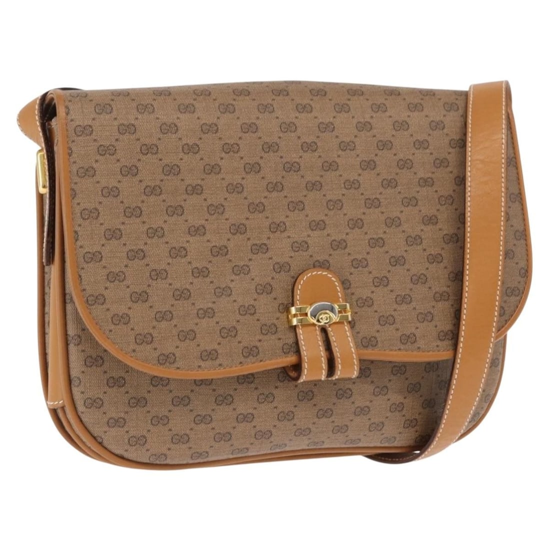 GUCCI 001 406 1780 Micro GG Supreme PVC Leather Shoulder Bag Beige Gold: GUCCI 001 406 1780 Micro GG Supreme PVC Leather Shoulder Bag Beige Gold Gucci Micro GG Supreme shoulder bag in beige and gold with PVC leather and Micro Small GG canvas construction. Made in Italy, th