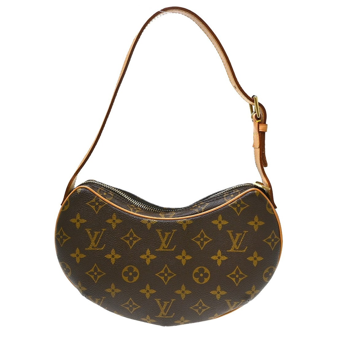 Louis Vuitton Pochette Croissant Monogram Canvas Hobo Bag M51510: Louis Vuitton Pochette Croissant Monogram Canvas Hobo Bag M51510 Louis Vuitton Pochette Croissant handbag in brown Monogram canvas with leather trim and an adjustable top handle. This women's hobo-sty