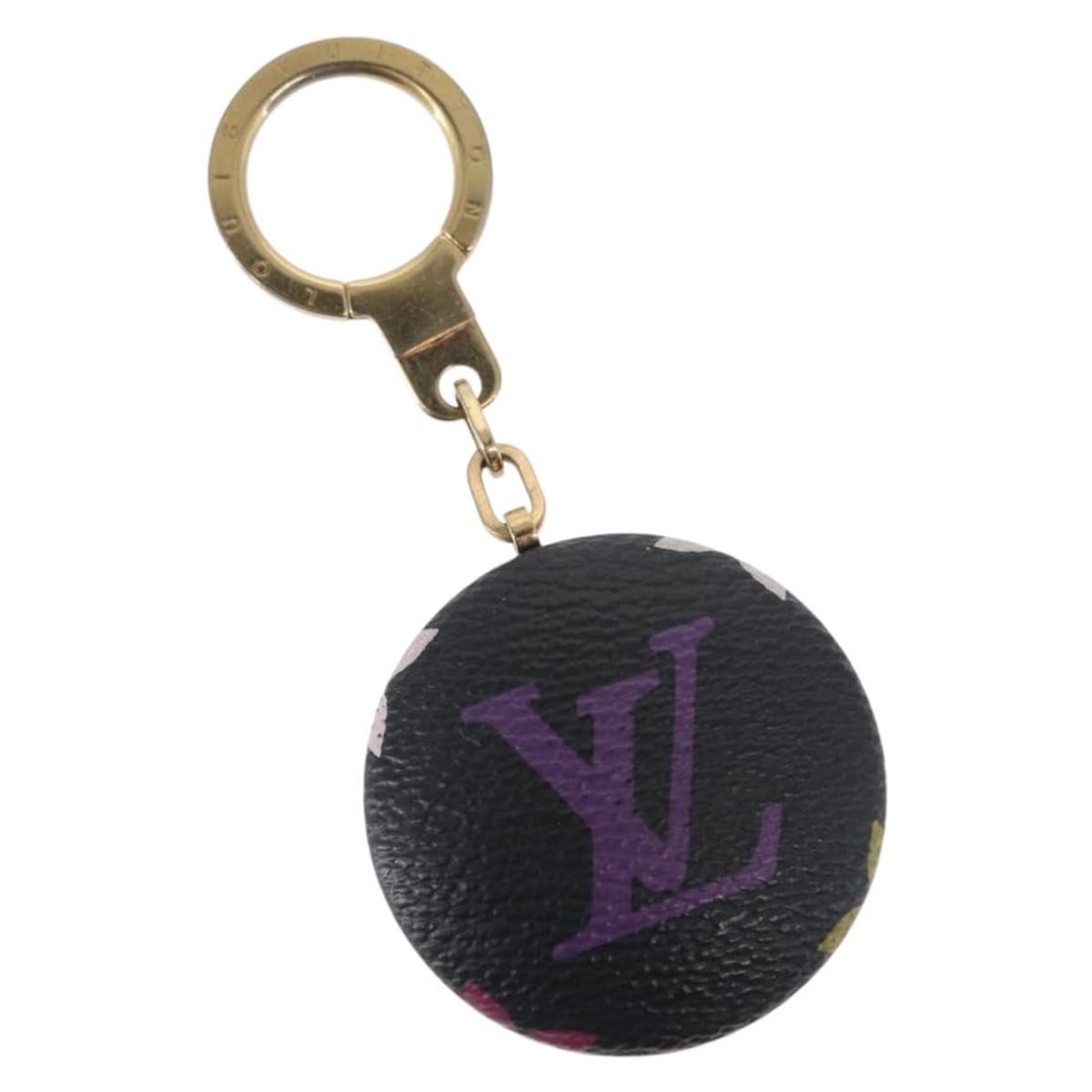 Louis Vuitton Astropill M51912 Black Monogram Multicolor Key Holder: Louis Vuitton Astropill M51912 Black Monogram Multicolor Key Holder Louis Vuitton Astropill key holder in black Monogram Multicolor canvas. This heavily used piece shows rubbing on the exterior, scrat