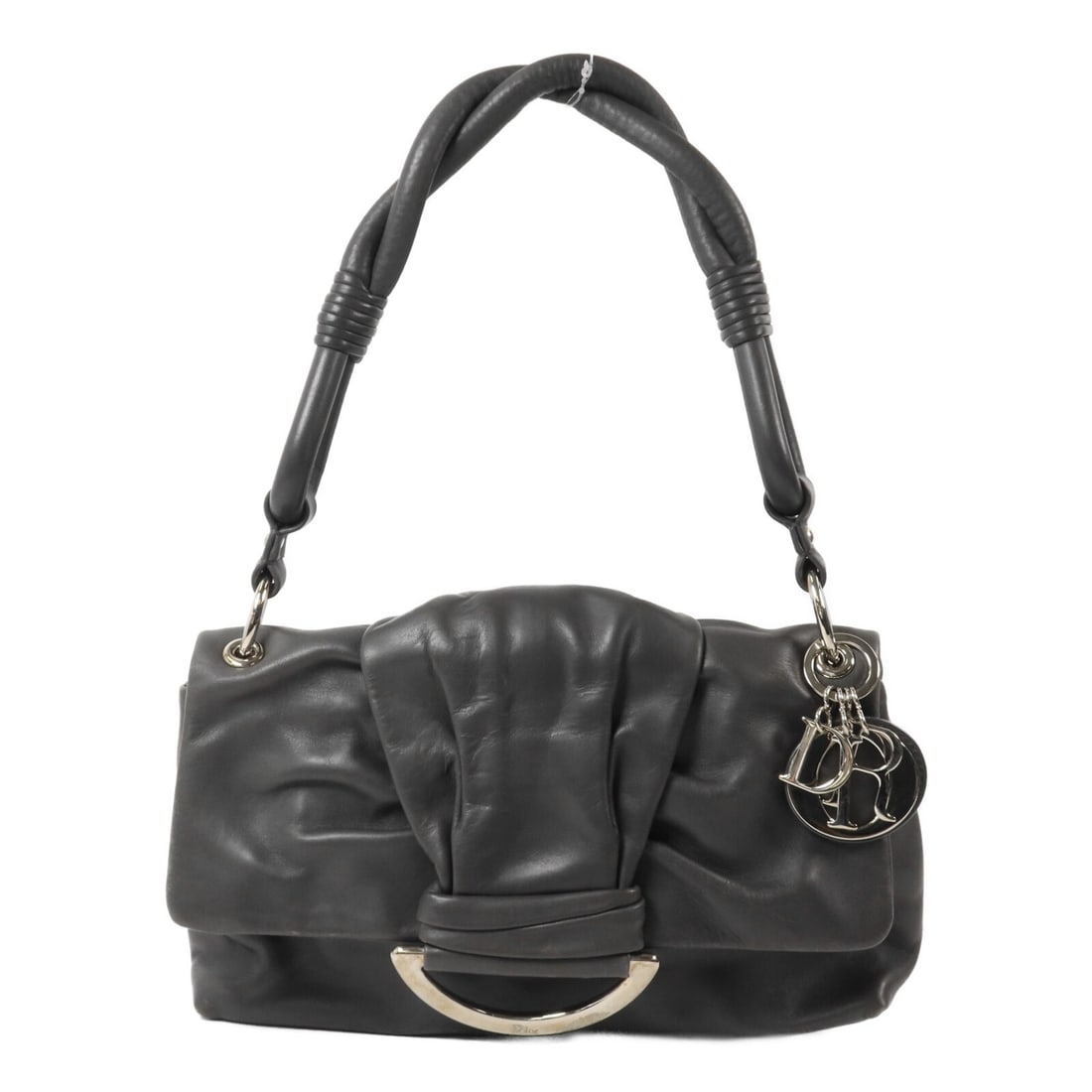 Dior CD Calfskin Shoulder Bag Blue Grey SHW: Dior CD Calfskin Shoulder Bag Blue Grey SHW Christian Dior CD shoulder bag crafted in calfskin leather with a blue and grey colorway. This women's shoulder bag features a magnetic pocket and one inter