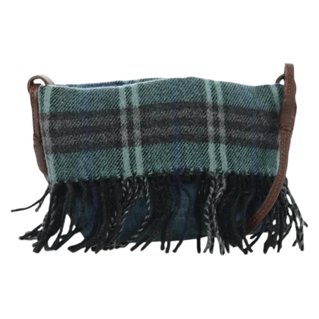 BURBERRY Blue Label Nova Check wool shoulder bag in navy: BURBERRY Blue Label Nova Check wool shoulder bag in navy Burberry Blue Label shoulder bag in navy wool with the Nova Check design. Made in Japan, this women's bag has a compact shoulder silhouette and