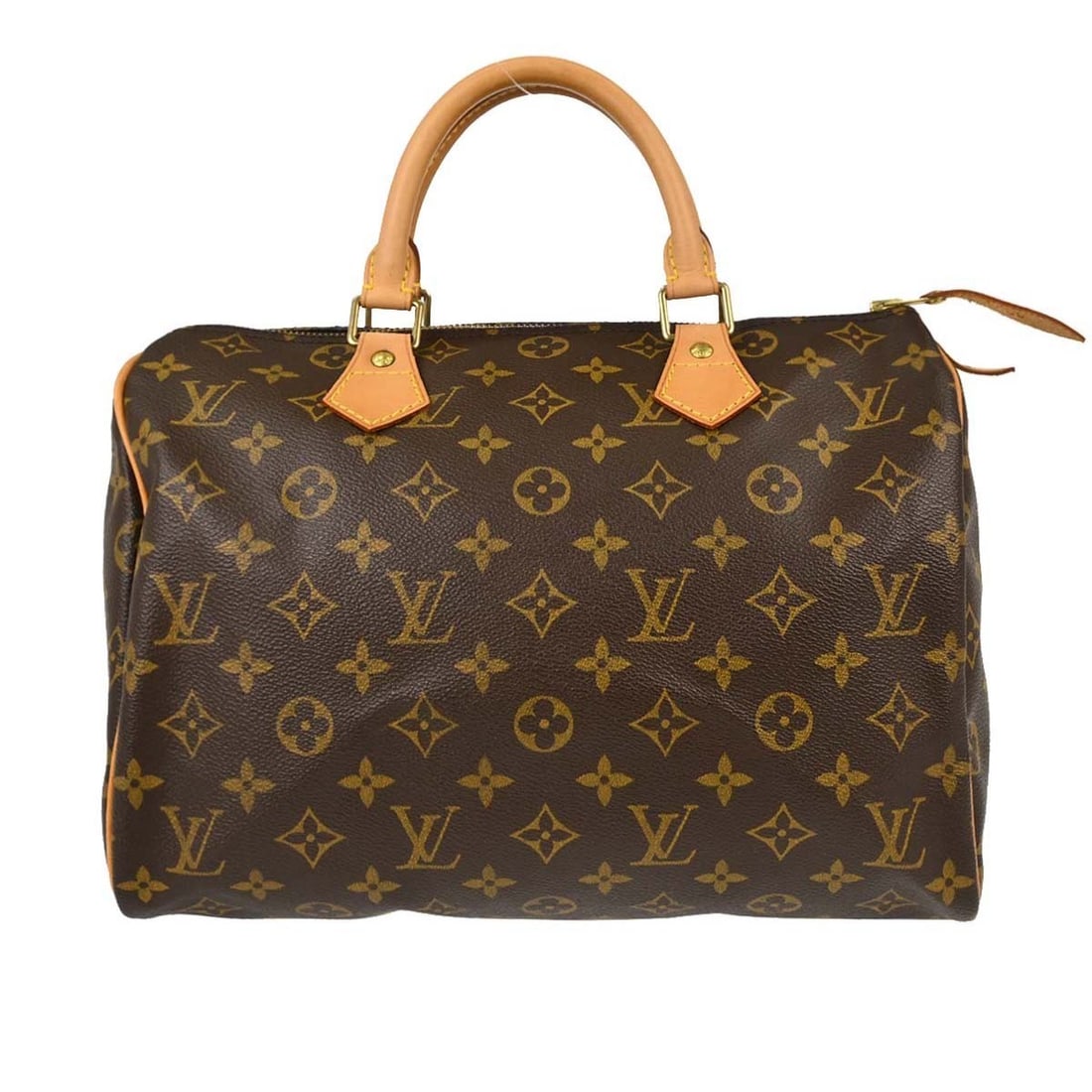 Louis Vuitton Speedy 30 Monogram Canvas Satchel M41526: Louis Vuitton Speedy 30 Monogram Canvas Satchel M41526 Vintage Louis Vuitton Speedy 30 handbag in Monogram canvas with leather trim and double handles. This women's satchel features a zip closure, bro