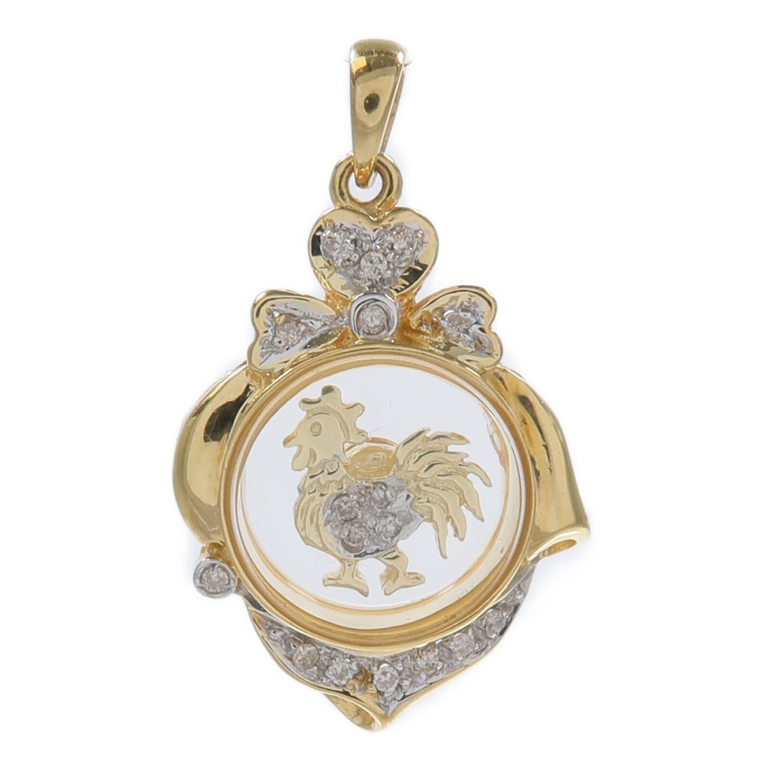 18K Yellow and White Gold Diamond Pendant Top (1 of 6)
