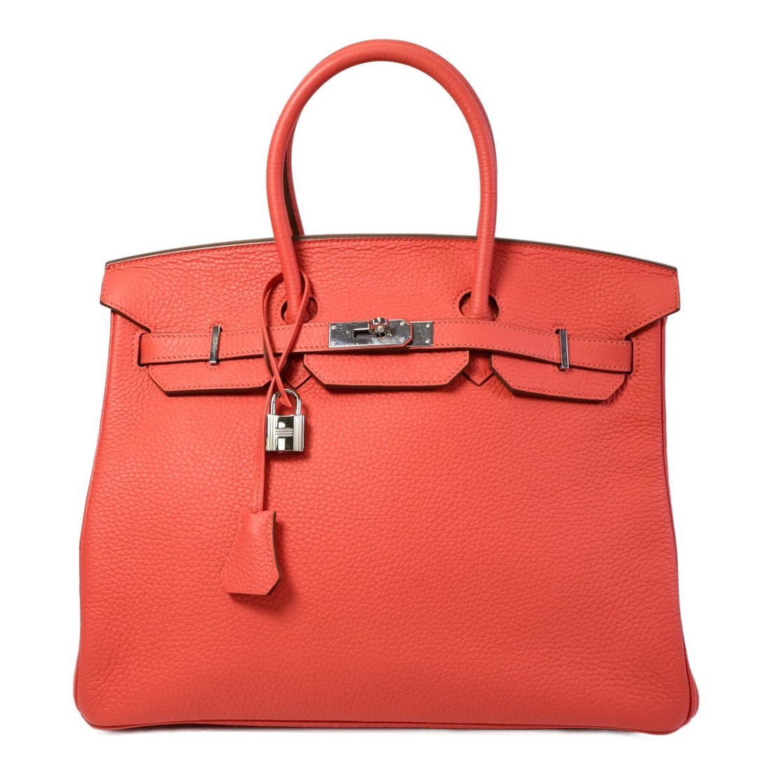 Hermes Birkin 35 Togo Leather Handbag Rose Jaipur PHW: Hermes Birkin 35 Togo Leather Handbag Rose Jaipur PHW Hermes Birkin 35 handbag in Rose Jaipur Togo leather with palladium-tone hardware. Made in France, this women's handbag features an open interior 