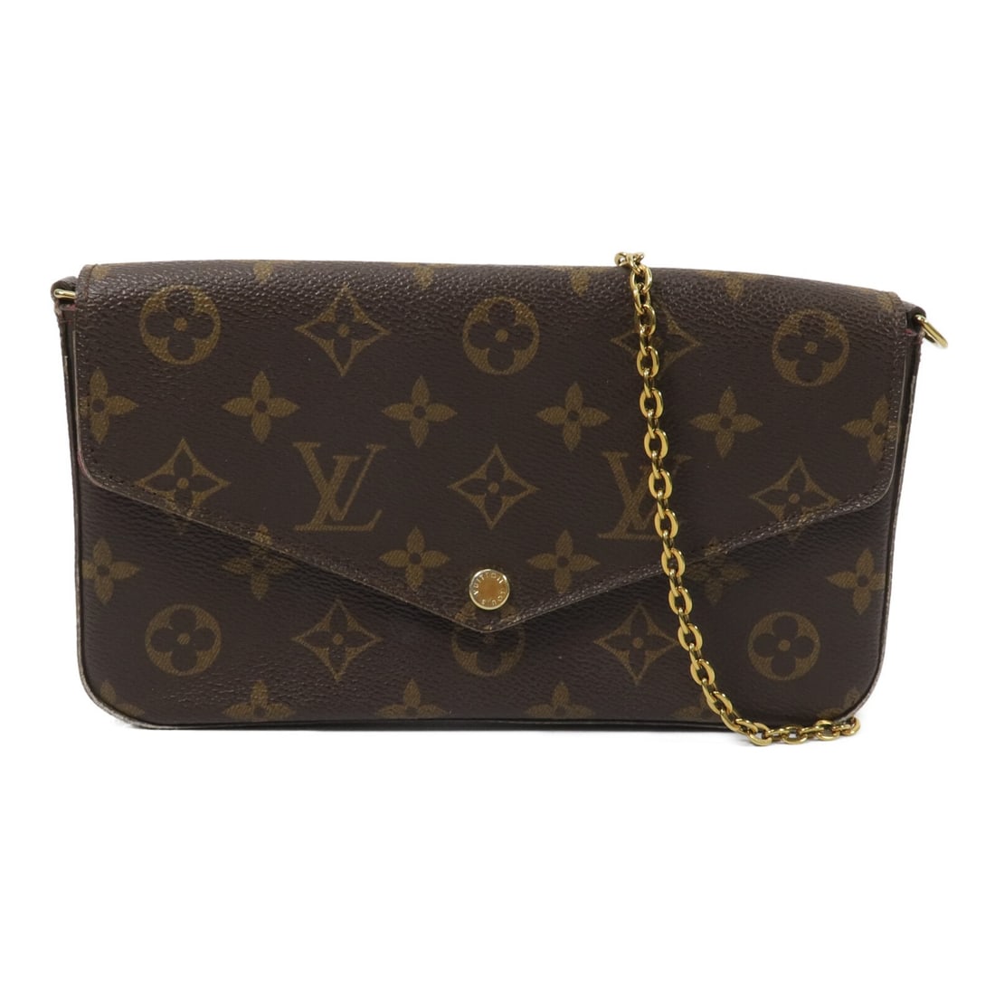 Louis Vuitton Pochette Felicie M61276 shoulder bag monogram brown: Louis Vuitton Pochette Felicie M61276 shoulder bag monogram brown Louis Vuitton Pochette Felicie chain shoulder bag in brown Monogram PVC coated canvas. This women's shoulder bag features a compact si