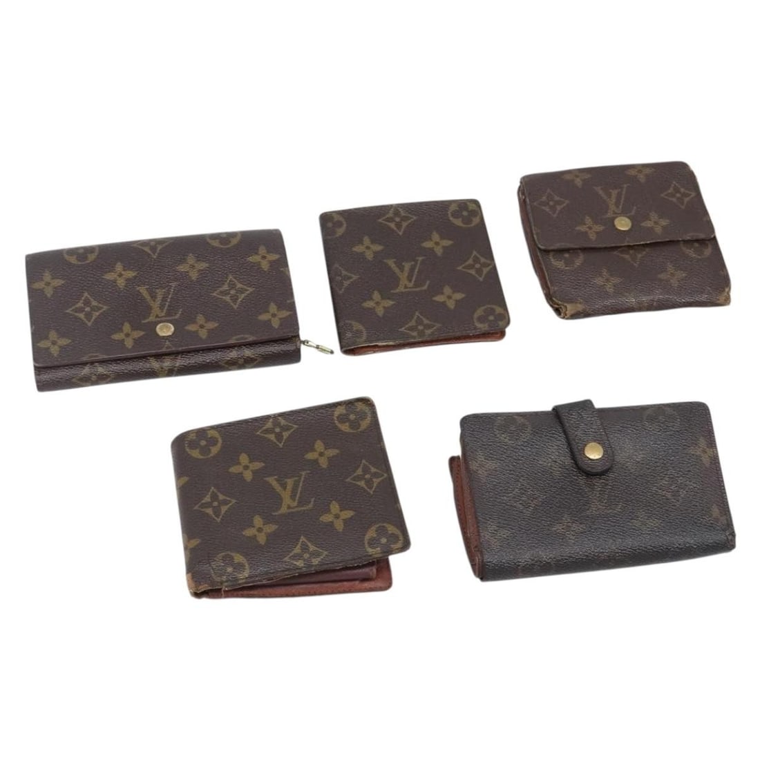 5 Louis Vuitton Monogram Canvas Wallets for Women: 5 Louis Vuitton Monogram Canvas Wallets for Women Set of 5 Louis Vuitton monogram canvas wallets for women. This bundle includes only the items shown, without an item box or dust bag. Made in France. 
