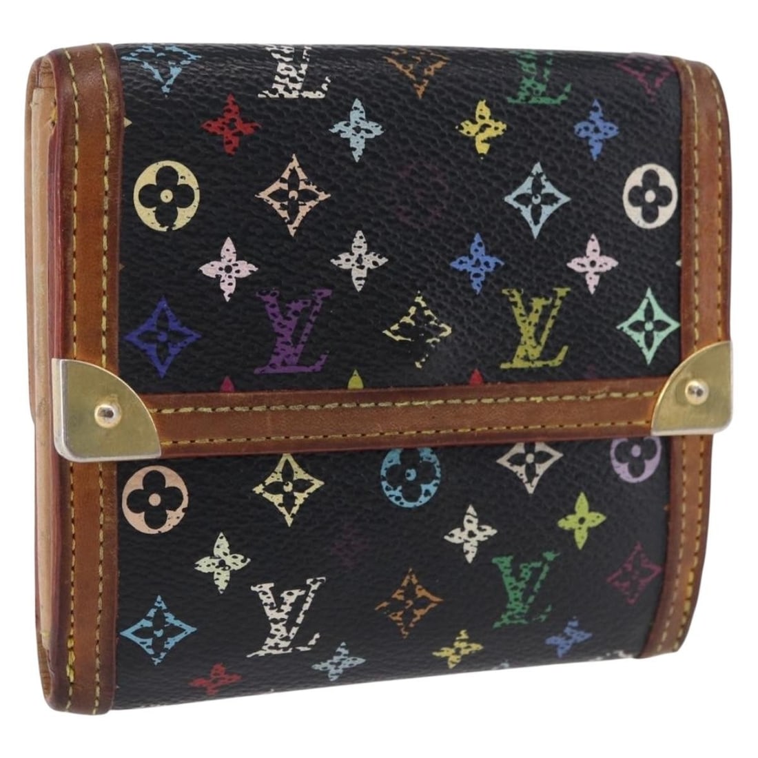 Louis Vuitton M92984 black multicolor canvas wallet for women: Louis Vuitton M92984 black multicolor canvas wallet for women Louis Vuitton Porte Monnaie Bie Cartes Credit wallet in black Monogram Multicolor canvas. This women's wallet was made in France and comes