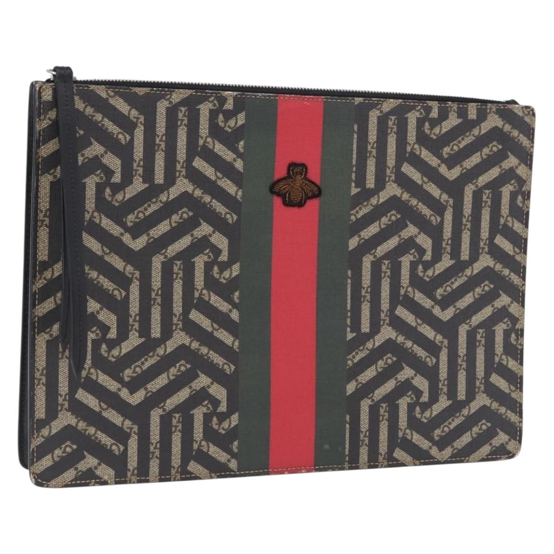 Gucci 429004 GG Caleido Web clutch in beige silver PVC leather: Gucci 429004 GG Caleido Web clutch in beige silver PVC leather Gucci GG Caleido Web Sherry Line clutch bag in beige and silver PVC leather with GG canvas. This women's clutch is made in Italy and show