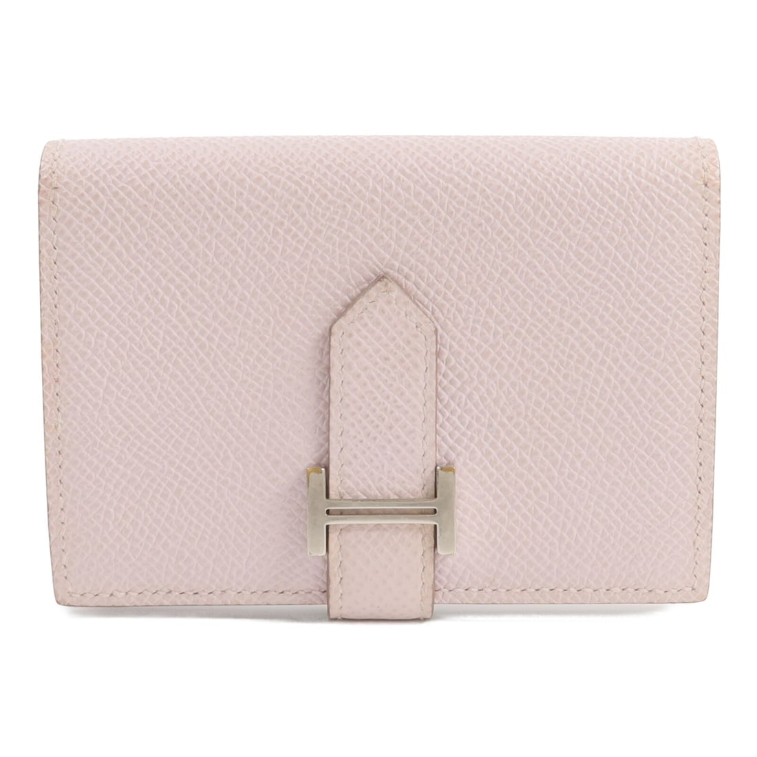 Hermes Bearn Compact Bi fold Wallet Epsom Calfskin Mauve Pale PHW: Hermes Bearn Compact Bi fold Wallet Epsom Calfskin Mauve Pale PHW Hermes PHW Bearn Compact Wallet in Veau Epsom and calfskin (cowhide), presented in mauve pale with pink and mauve pale tones. This com