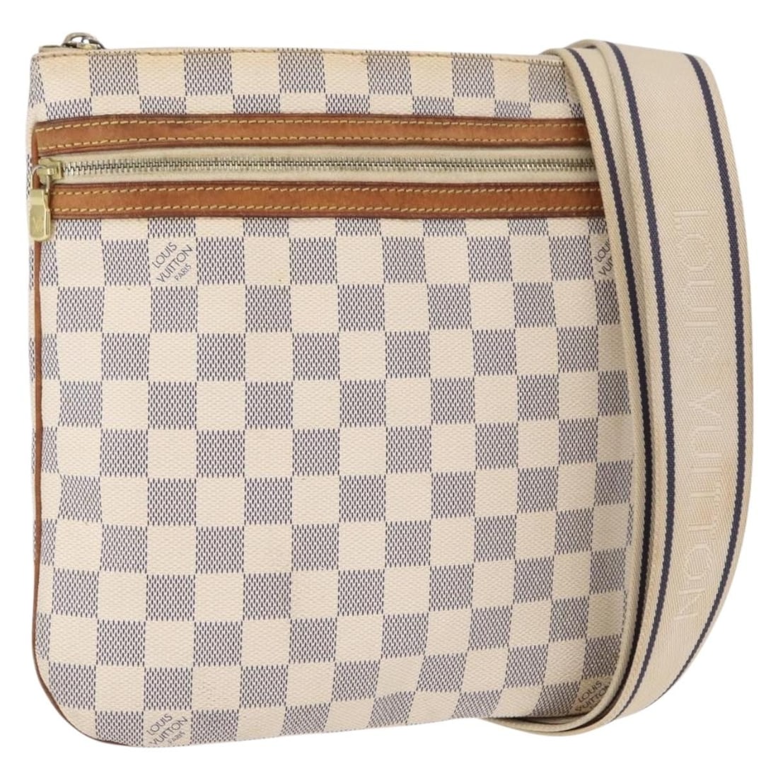 Louis Vuitton N51112 Pochette Bosphore Damier Azur shoulder bag: Louis Vuitton N51112 Pochette Bosphore Damier Azur shoulder bag Louis Vuitton Pochette Bosphore shoulder bag in Damier Azur canvas. This women's bag is made in France and features an adjustable should