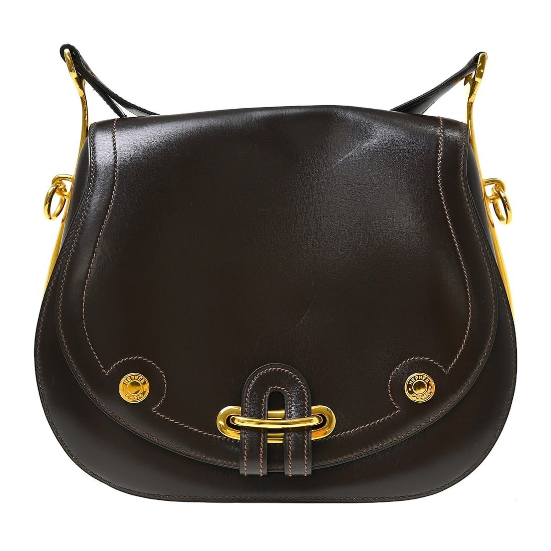 Hermes Onimaitou Passe Guide Small Brown Box Calf Shoulder Bag (1 of 11)