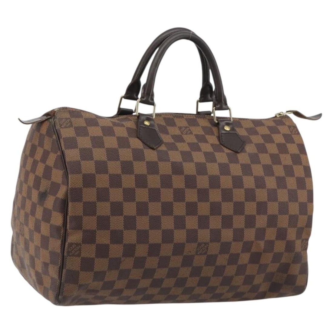 Louis Vuitton N41363 Speedy 35 Womens Damier Ebene Handbag: Louis Vuitton N41363 Speedy 35 Womens Damier Ebene Handbag Louis Vuitton Speedy 35 handbag in Damier Ebene canvas. This women's handbag was made in France and is offered without the original box or du