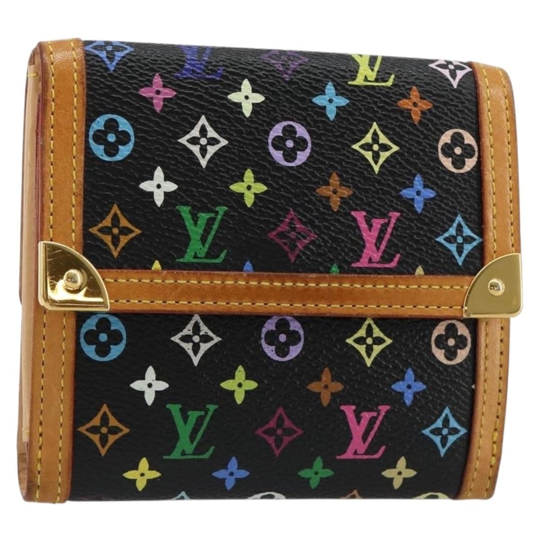 Louis Vuitton M92984 Porte Monnaie Billets Cartes Credit Wallet Black: Louis Vuitton M92984 Porte Monnaie Billets Cartes Credit Wallet Black Louis Vuitton Porte Monnaie Billets Cartes Credit wallet in black Monogram Multicolor canvas. This women's wallet was made in Fran