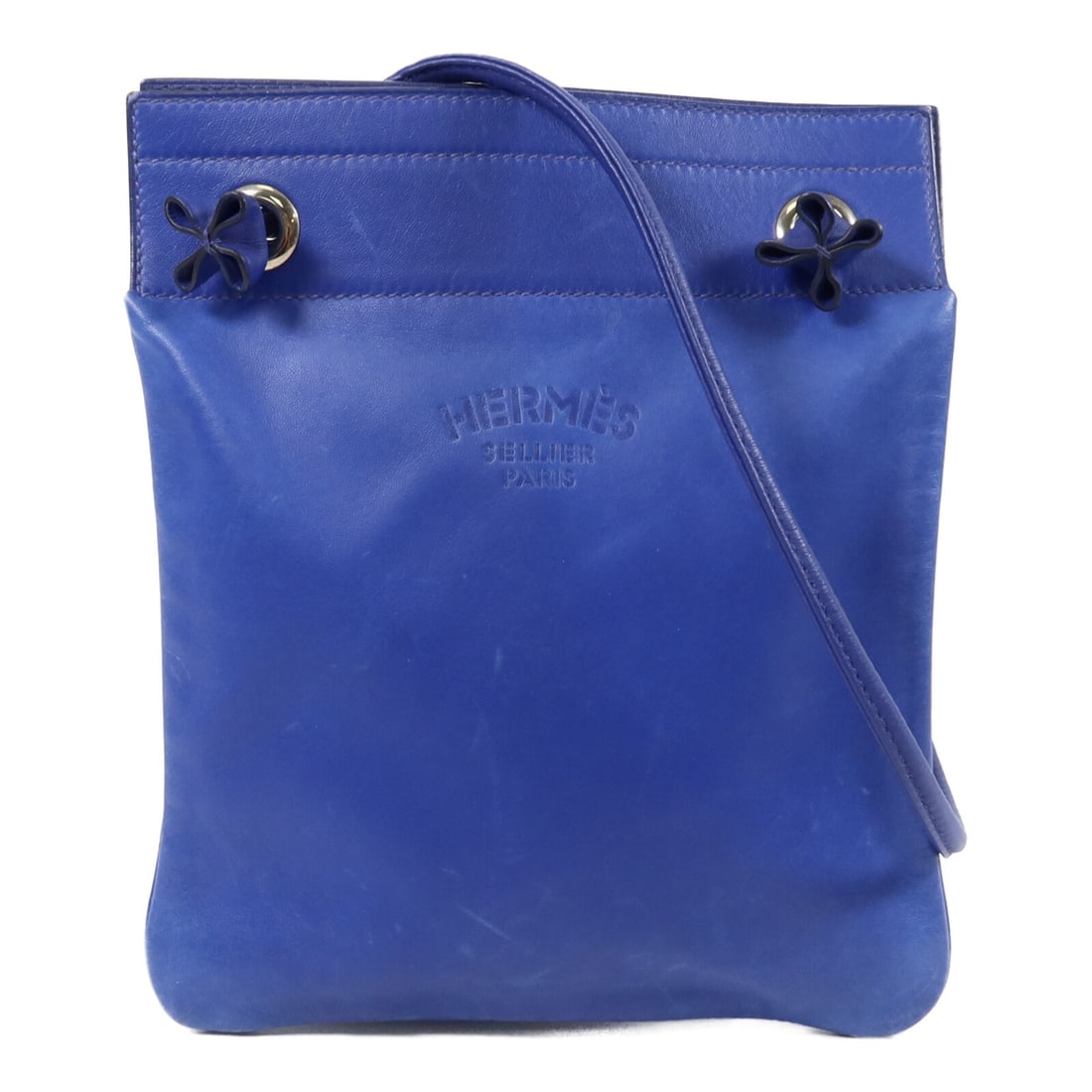 Hermes Aline Mini Swift Leather Shoulder Bag Bleu Electrique: Hermes Aline Mini Swift Leather Shoulder Bag Bleu Electrique Hermes Aline Mini shoulder bag in Bleu Electrique Swift leather with palladium-tone hardware. Made in France, this women's shoulder bag has