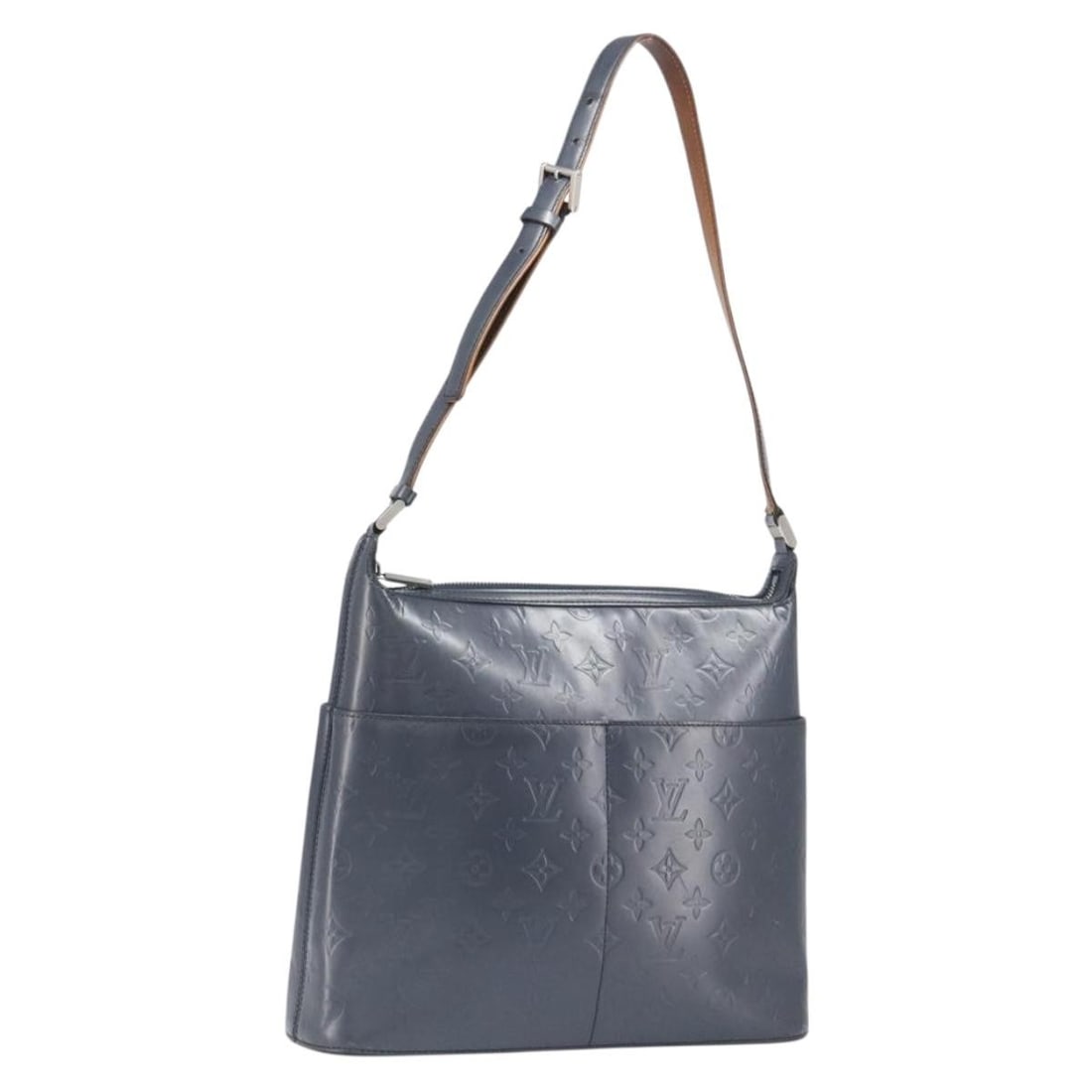 Louis Vuitton Sutter Blue Monogram Mat Canvas Shoulder Bag M55165: Louis Vuitton Sutter Blue Monogram Mat Canvas Shoulder Bag M55165 Louis Vuitton Monogram Mat Sutter shoulder bag in blue Monogram Mat canvas. Made in Spain, this women's shoulder bag includes only the