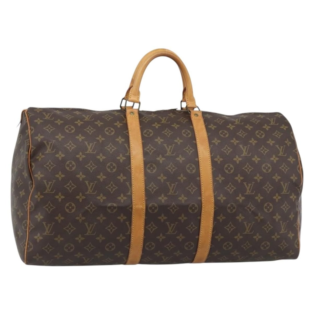 Louis Vuitton M41424 Keepall 55 Monogram Canvas Boston Bag: Louis Vuitton M41424 Keepall 55 Monogram Canvas Boston Bag Louis Vuitton Keepall 55 Boston bag in Monogram canvas, made in France. This travel bag is offered without the original box or dust bag; only