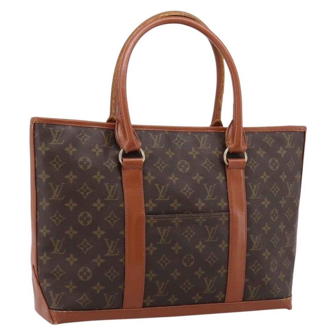 Louis Vuitton M42425 Sac Weekend PM Monogram Canvas Tote: Louis Vuitton M42425 Sac Weekend PM Monogram Canvas Tote Louis Vuitton Sac Weekend PM tote bag in Monogram canvas, made in France. This women's tote is a heavily used piece with visible wear throughou