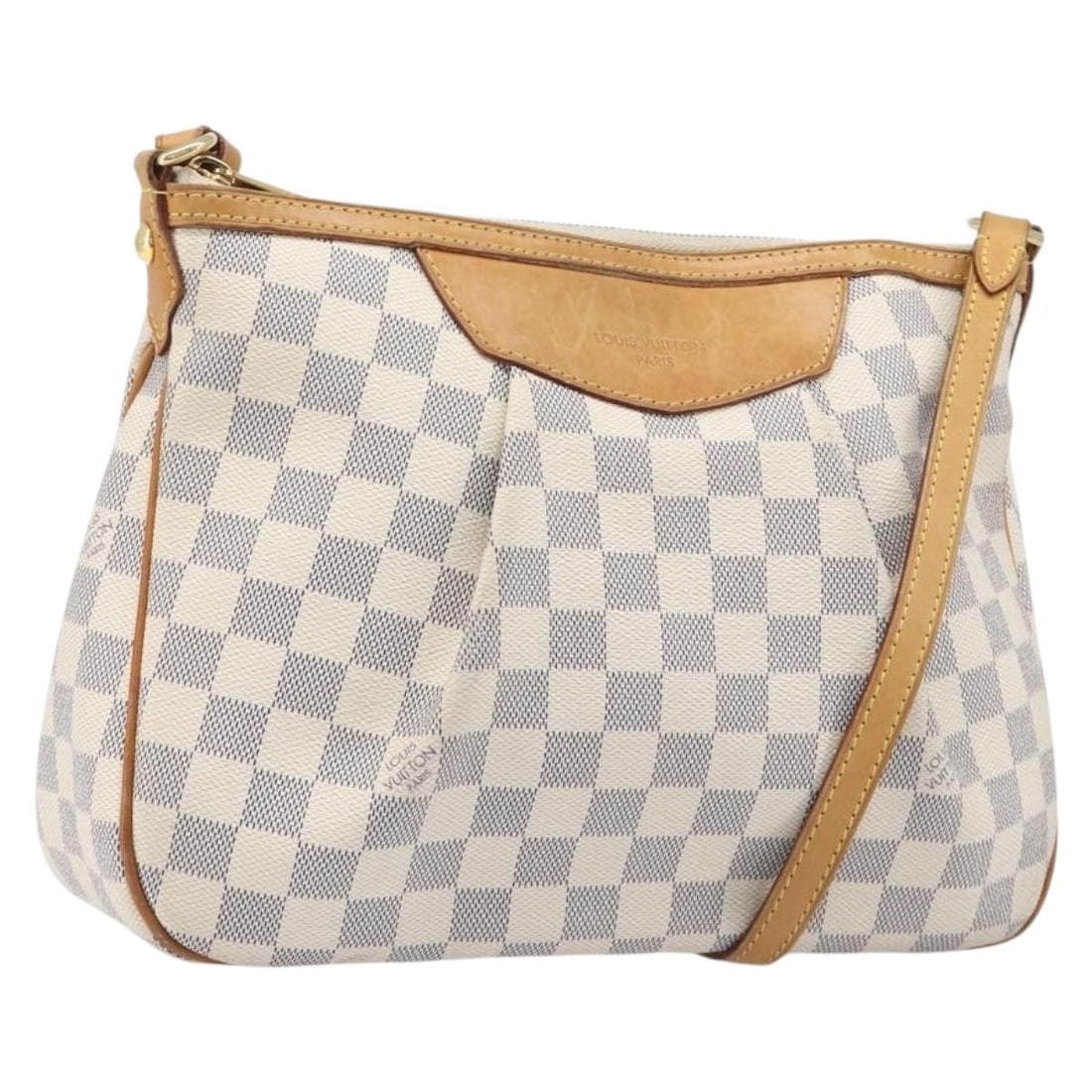 Louis Vuitton N41113 Siracusa PM Damier Azur Shoulder Bag: Louis Vuitton N41113 Siracusa PM Damier Azur Shoulder Bag Louis Vuitton Siracusa PM shoulder bag in Damier Azur canvas, designed for women and made in France. This pre-owned bag includes only the item