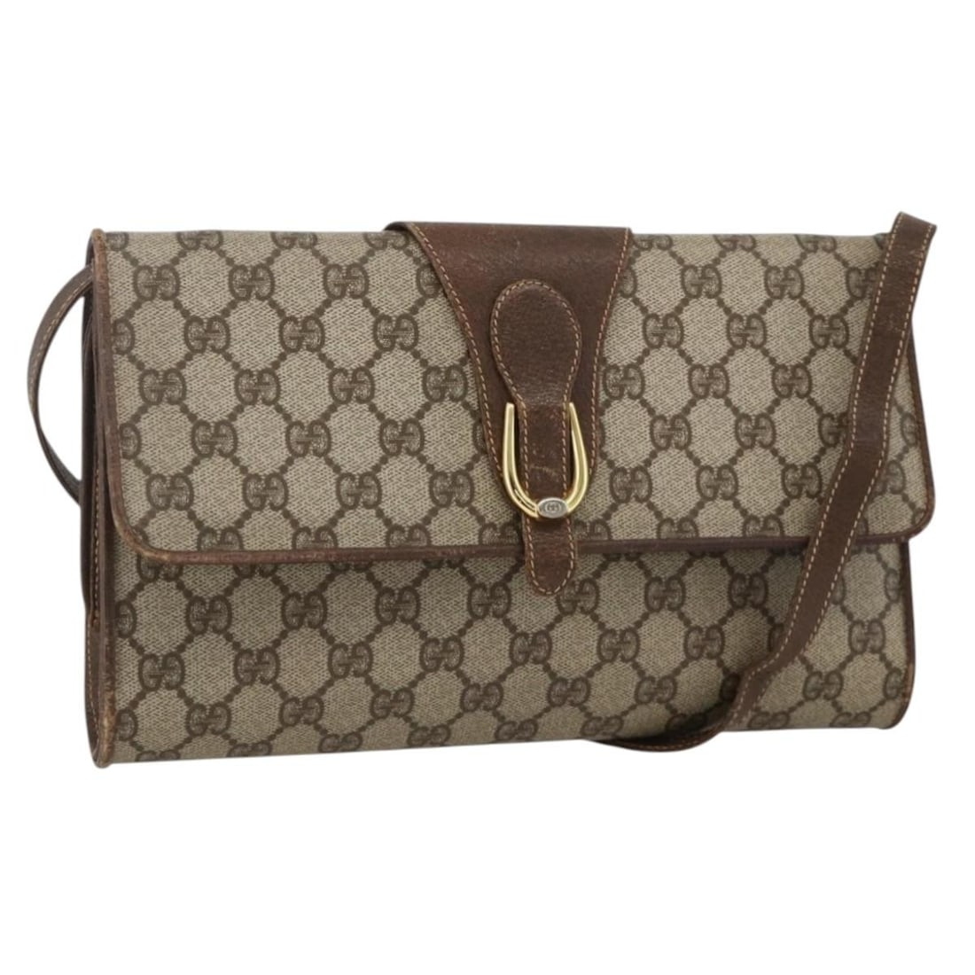 Gucci 904 02 050 GG Supreme PVC Leather Shoulder Bag Beige Gold: Gucci 904 02 050 GG Supreme PVC Leather Shoulder Bag Beige Gold Authentic Gucci GG Supreme shoulder bag in beige and gold PVC leather with GG canvas. This women's shoulder bag was made in Italy and in