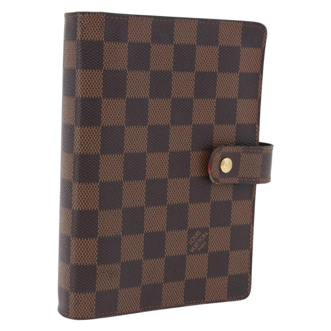 Louis Vuitton R20240 Damier Ebene MM Agenda Planner Cover: Louis Vuitton R20240 Damier Ebene MM Agenda Planner Cover Louis Vuitton Damier Ebene Agenda MM day planner cover in Damier Ebene canvas. Made in France, this planner cover shows heavy use with visible