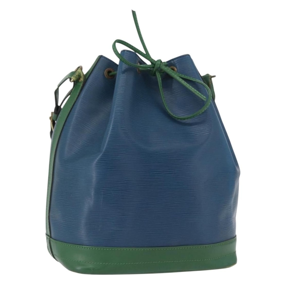 Louis Vuitton M44044 Noe Shoulder Bag Epi Leather Green Blue: Louis Vuitton M44044 Noe Shoulder Bag Epi Leather Green Blue Louis Vuitton Epi Noe Shoulder Bag in green and blue Epi leather, made in France. This women's shoulder bag features a structured bucket-st