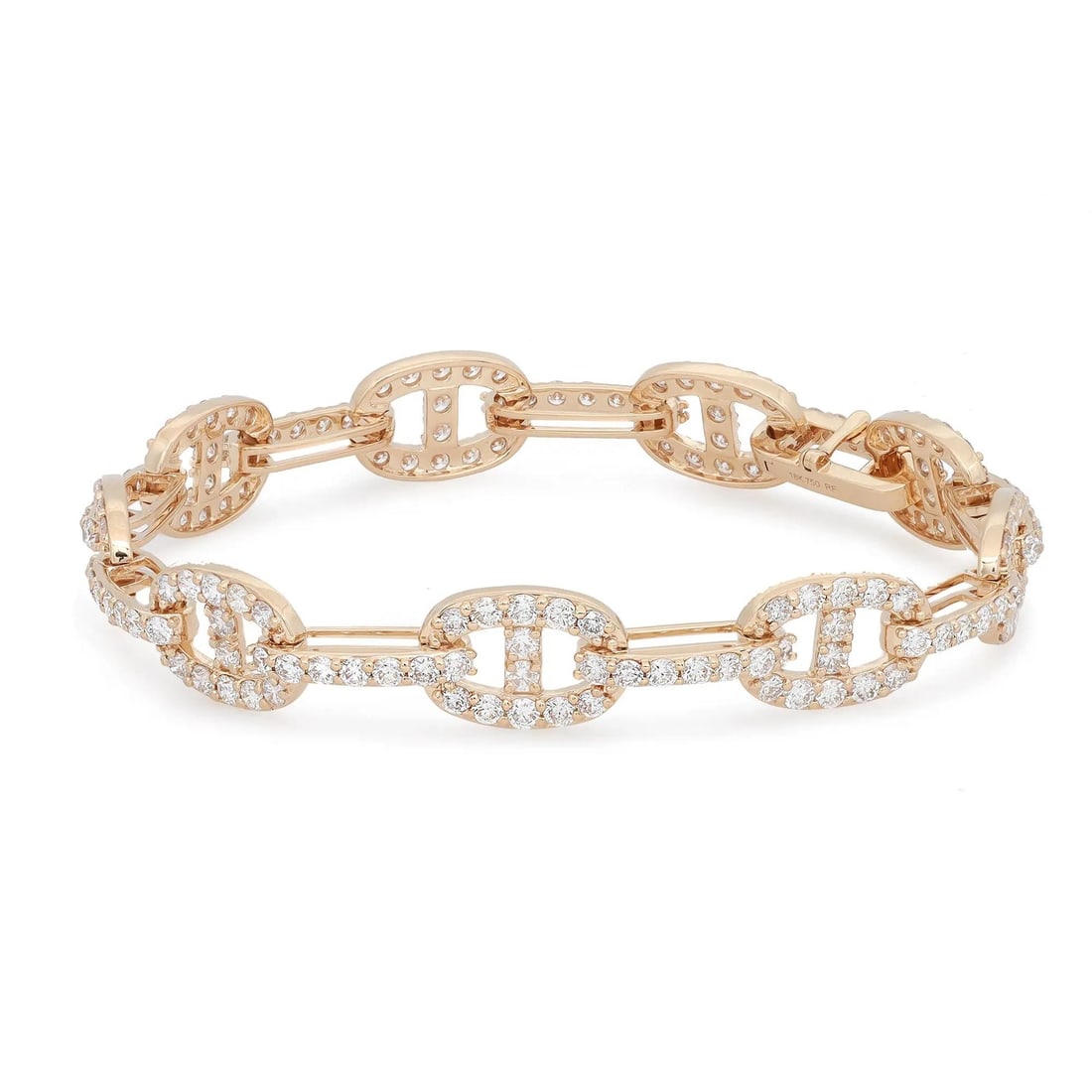 Rachel Koen 5.00Cttw Diamond Link Bracelet 18K Yellow Gold 7in: Rachel Koen 5.00Cttw Diamond Link Bracelet 18K Yellow Gold 7in This stunning bracelet from Rachel Koen features 170 round brilliant cut diamonds, totaling 5.00 carats, elegantly linked in a chic chain