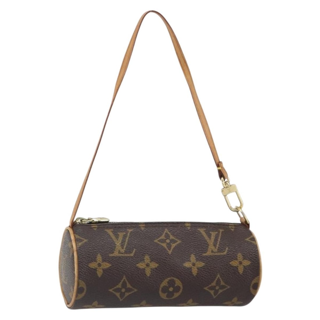 Louis Vuitton Papillon Monogram Canvas Pouch France BA9608: Louis Vuitton Papillon Monogram Canvas Pouch France BA9608 Louis Vuitton Papillon pouch in Monogram canvas, made in France. This women's pouch is a heavily used piece with visible wear throughout, inc