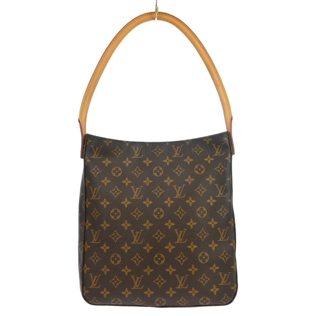 Louis Vuitton Looping GM Monogram Shoulder Bag M51145: Louis Vuitton Looping GM Monogram Shoulder Bag M51145 Vintage Louis Vuitton Looping GM shoulder bag in Monogram canvas with leather trim and a beige leather strap. This women's shoulder bag features a
