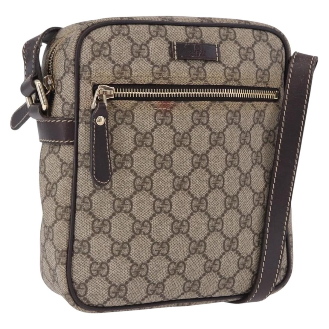 Gucci 233268 GG Supreme PVC Leather Shoulder Bag Beige Gold: Gucci 233268 GG Supreme PVC Leather Shoulder Bag Beige Gold Gucci GG Supreme shoulder bag in beige and gold PVC leather with GG canvas. Made in Italy, this women's bag features an adjustable shoulder 