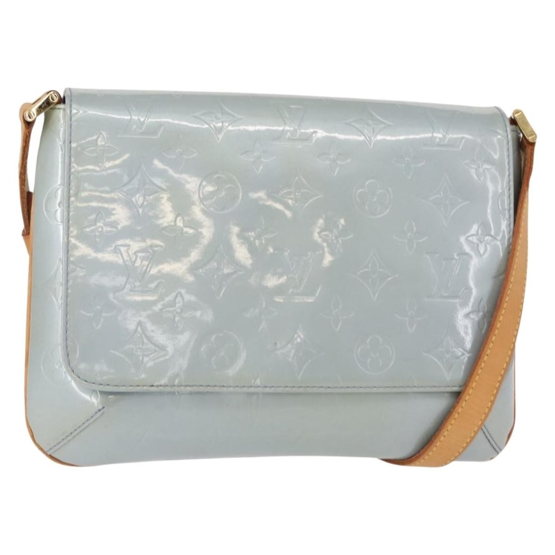 Louis Vuitton Thompson Street Shoulder Bag Monogram Vernis Lavande M91009: Louis Vuitton Thompson Street Shoulder Bag Monogram Vernis Lavande M91009 Louis Vuitton Thompson Street shoulder bag in Lavande Monogram Vernis patent leather. This women's bag includes a dust bag and