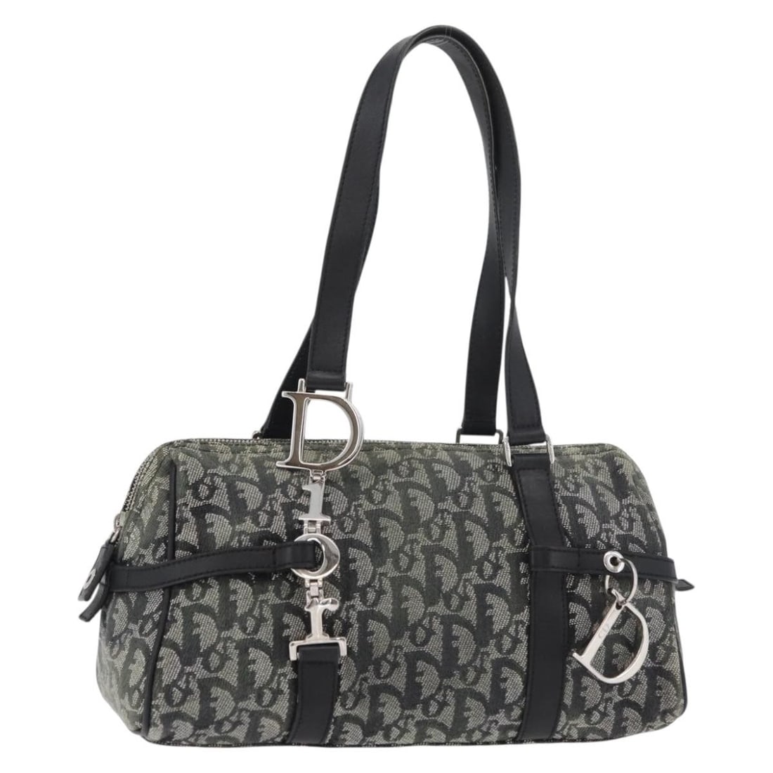 Christian Dior black silver Trotter canvas handbag made in Italy: Christian Dior black silver Trotter canvas handbag made in Italy Vintage Christian Dior handbag in black and silver Trotter canvas. This women's bag is made in Italy and includes only the item shown, 