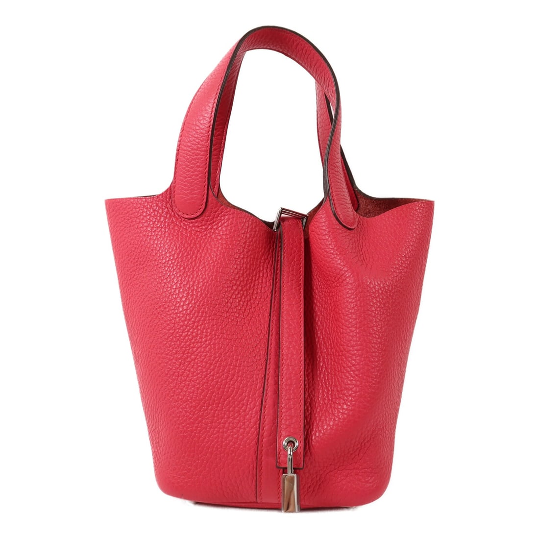 Hermes Picotin PM Taurillon Clemence Tote Rose Extreme PHW: Hermes Picotin PM Taurillon Clemence Tote Rose Extreme PHW Hermes Picotin PM tote bag in Rose Extreme Taurillon Clemence leather with palladium-tone hardware. Made in France, this women's tote include